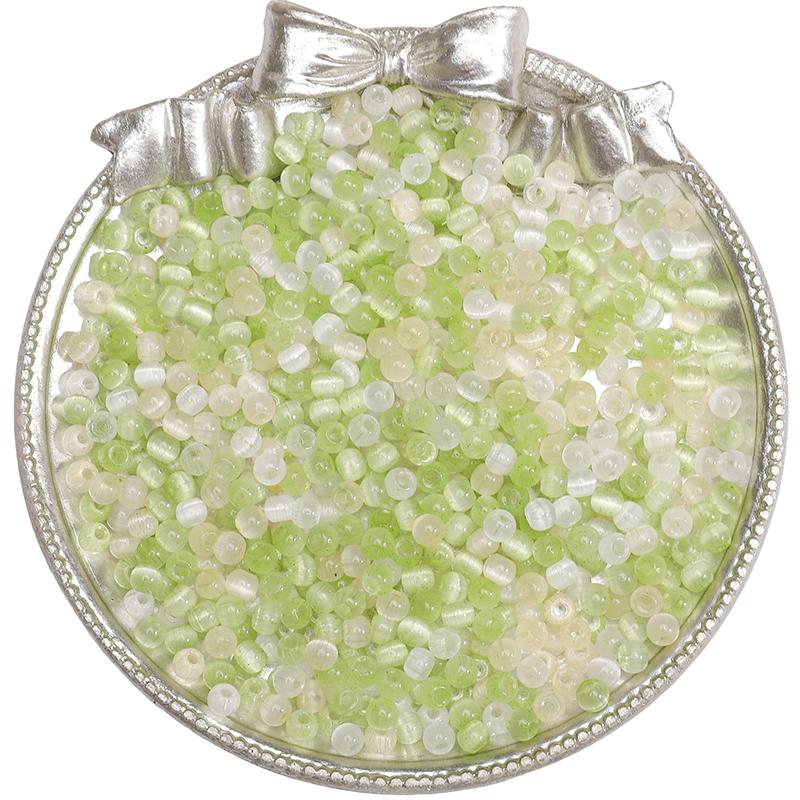 Стеклянные бусины-рис 4 мм с эффектом кошачьего глаза, разных цветов для изготовления украшений своими руками