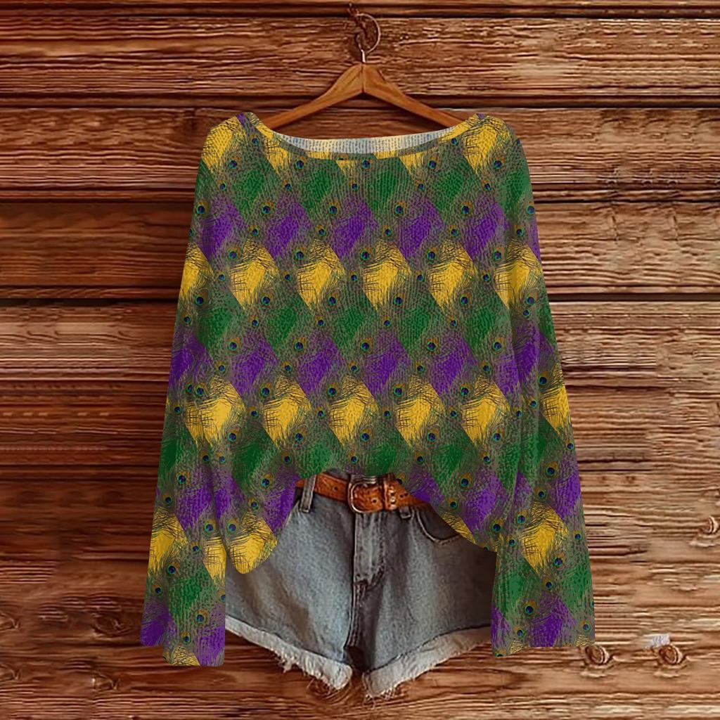 Женский модный пуловер с круглым вырезом, длинным рукавом и принтом, повседневный