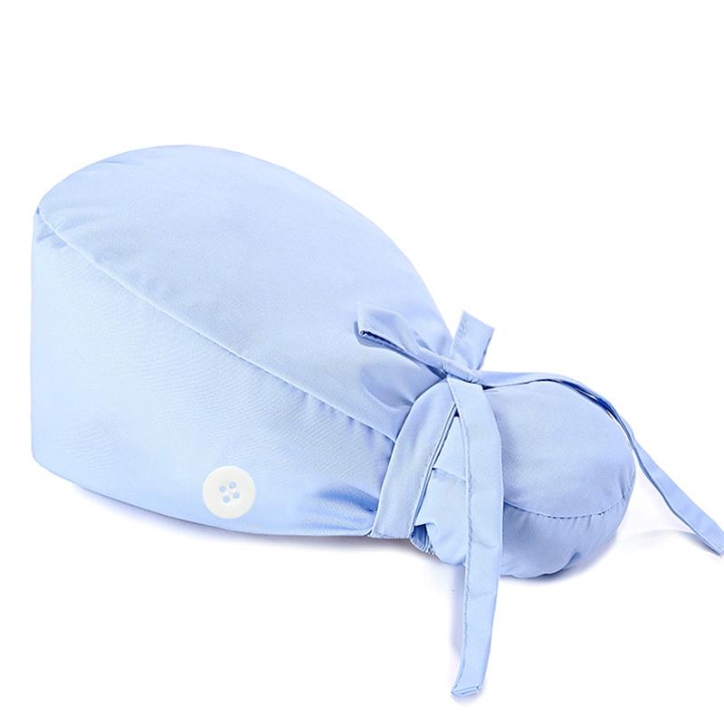 1 шт. с пуговицами однотонная шапочка медсестры с высоким хвостом регулируемая легко моется