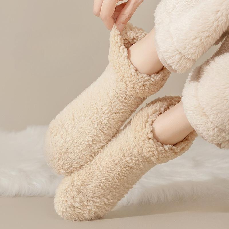 Xiaomi 1-10Pairs Floor Socks Winter Thick Fleece Lined Warm Non Slip Soft Plush Short for Women Home Sleep Lounge Relax Bedroom