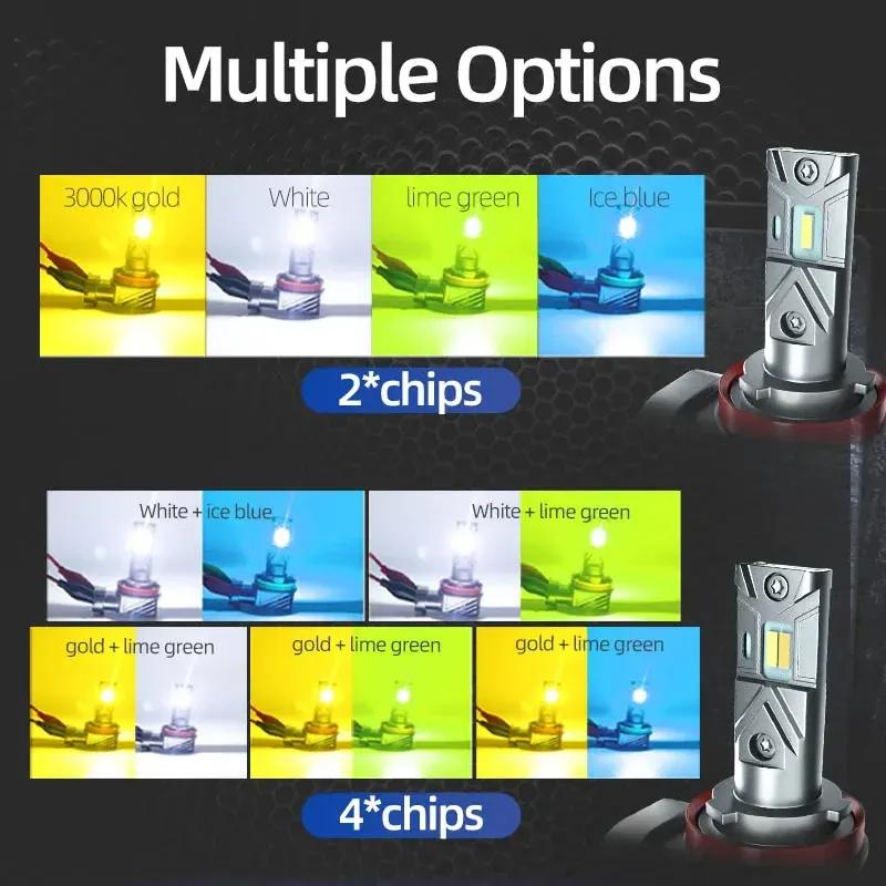 2pcs Car LED Front Fog Lights Bulbs Dual Colors Switchback White Yellow For Suzuki ALTO GF 2009 2010 2011 2012 2013 2014 2015