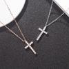 S925 Sterling Silver Cross Zircon Clavicle Chain Pendant - Trendy European/American Hip Hop Jewelry
