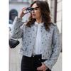Women Sequins Coat O Neck Long Sleeves Female Loose Jacket Gold Silver Wild Shiny Short Woman Cardigan Coat Streetwear
