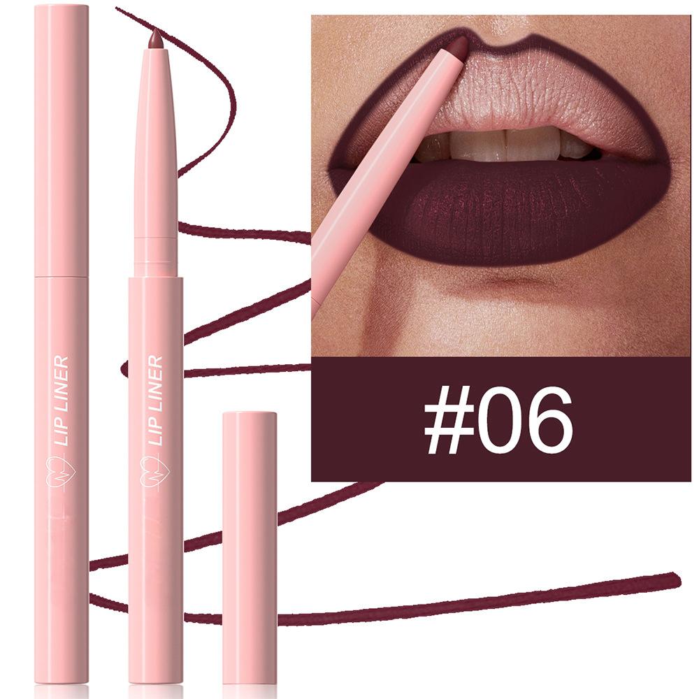 Nude Tapered Lip Liner Pencil Matte Creamy Plumping Lip Stain Waterproof Natural Nude Brown Slim Lips Liner Make Up Long-Lasting