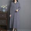 Women's Temperament Knitted Sweater Medium and Long Fashion Pullover Sweater Loose Zipper Bottom Dress