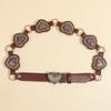 Vintage Cowboy Waistband PU Leather Heart Hollow Belt Trendy Cowgirl Buckle Belt  Dress Decoration