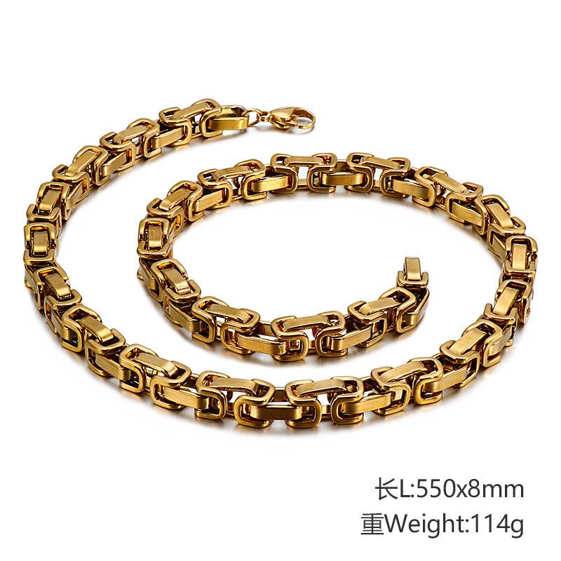 Trendy Back Chain Necklace, Personalized Domineering Men'S Imperial Chain Hip-Hop Jewelry Accessories