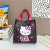 Сумка-тоут с принтом Hello Kitty Labubu из полиуретановой кожи для повседневного использования, большая вместимость
