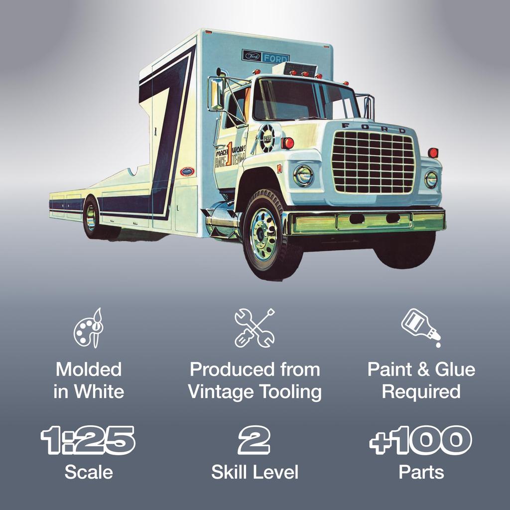 AMT Ford LN8000 Гоночный автомобиль Транспортер Пластиковая модель AMT1316 1/25