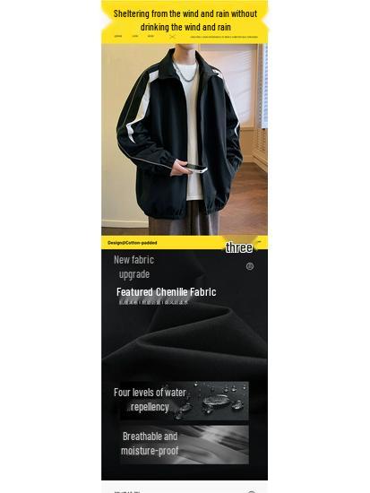 Мужская куртка-коуч со стойкой: Модная молодежная повседневная спортивная куртка весна/осень 2025