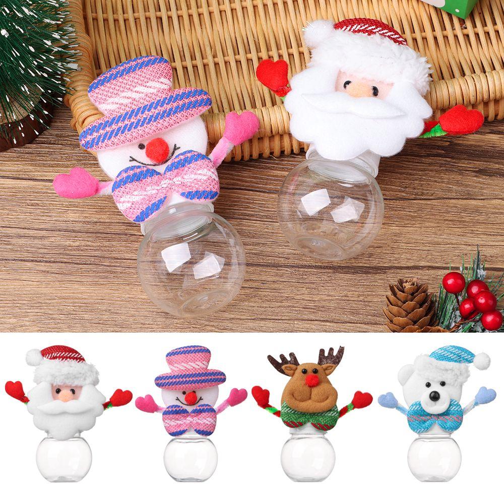 Party Decoration Storage Organizer Storage Bottle Kids Cute Box Candy Jar Santa Claus Christmas