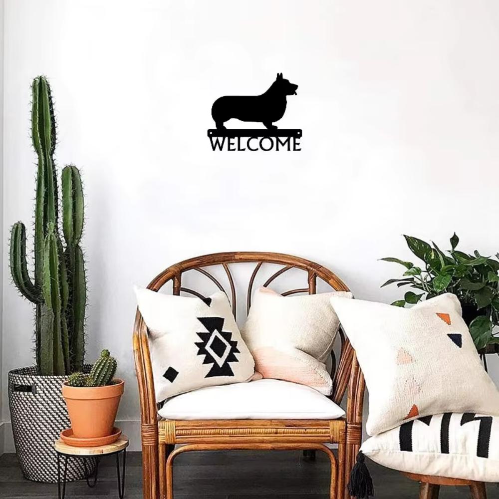 Welsh Corgi Dog Welcome Sign Twelve Inch Wide Home Decor Wall Accessory Corgi Dog Welcome Sign Twelve Inch Home Decor Ornament