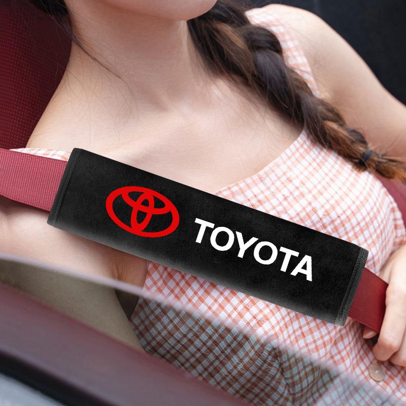 2pcs Car interior stickers Seat Belt Cotton Safety Belt Shoulder Cover for Toyota Corolla Camry Rav4 Yaris Hilux Prius Auris