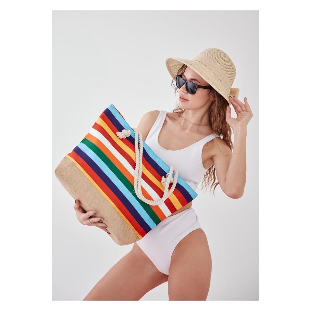 Женская пляжная сумка разноцветная
