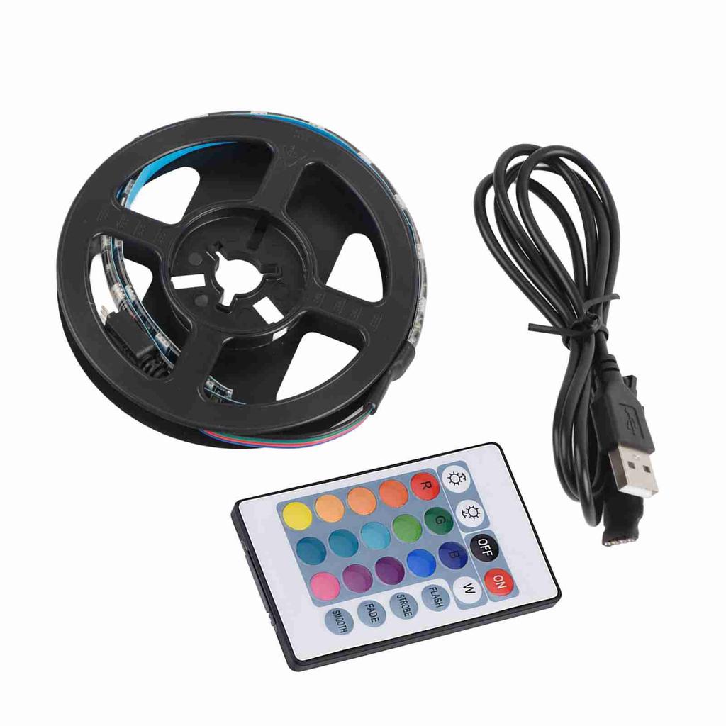 1,09 ярда 120 градусов USB RGB светодиодная лента водонепроницаемые вспышки дистанционный USB светодиод с 24-кнопочным пультом дистанционного управления
