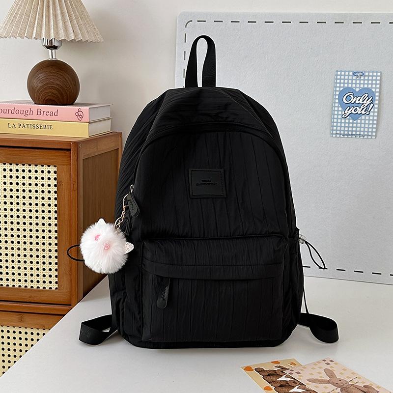 School Bag Junior High School Girls Large Capacity Solid Color Light Primary School Backpack High Value Girl Versatile Backpack