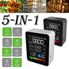 Air Quality Monitor 5 In1 CO2 Meter Digital Temperature Humidity Sensor Tester Carbon Dioxide TVOC Formaldehyde HCHO Detector