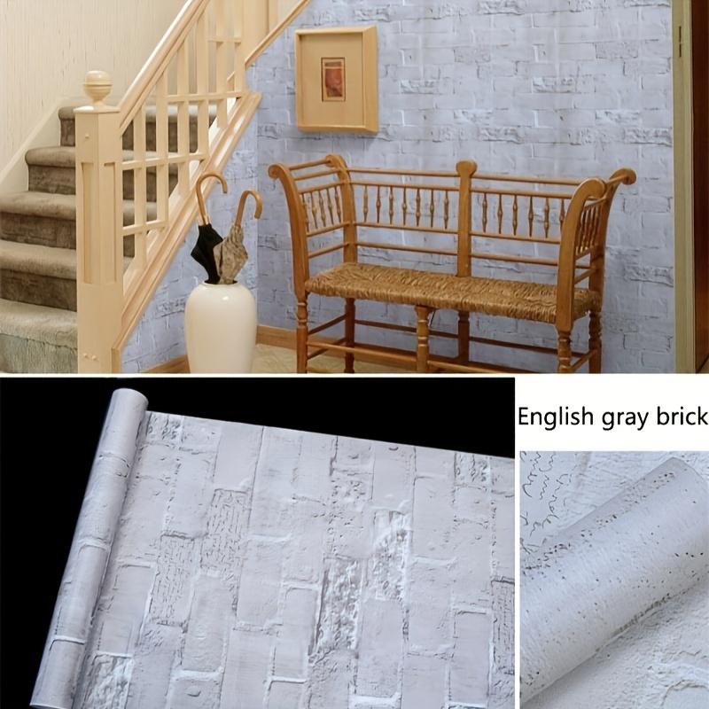 1 Roll Self-adhesive Wallpaper English Wall Tile Pattern Contact Paper Peelable and Stickable Dormitory Wallpaper Furniture Renovation Wallpaper