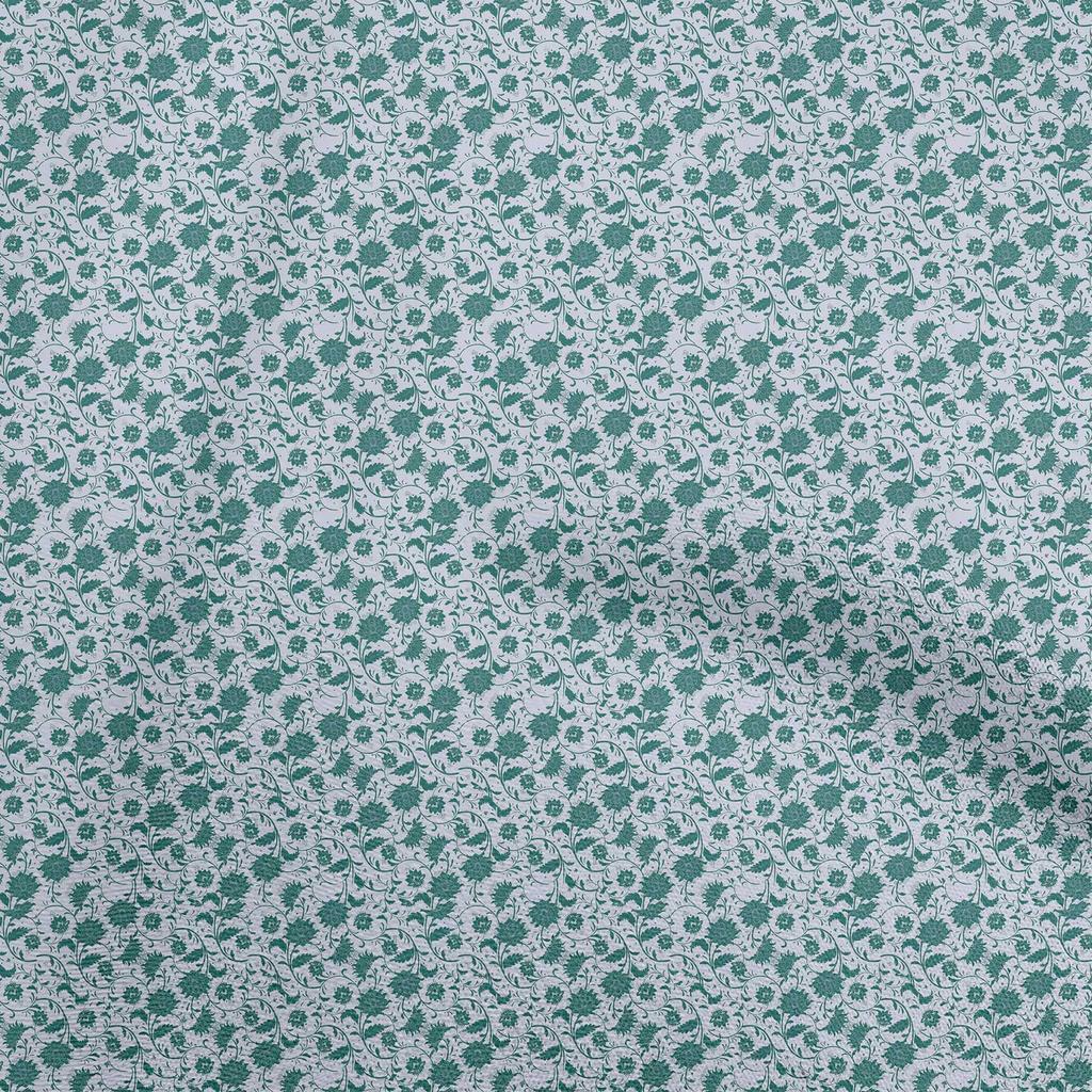 oneOone Ткань Cotton Flex Dark Teal Blue с азиатским принтом в виде блоков, традиционная цветочная вышивка, проекты для рукоделия, принты на ткани по ярдам 40 дюймов
