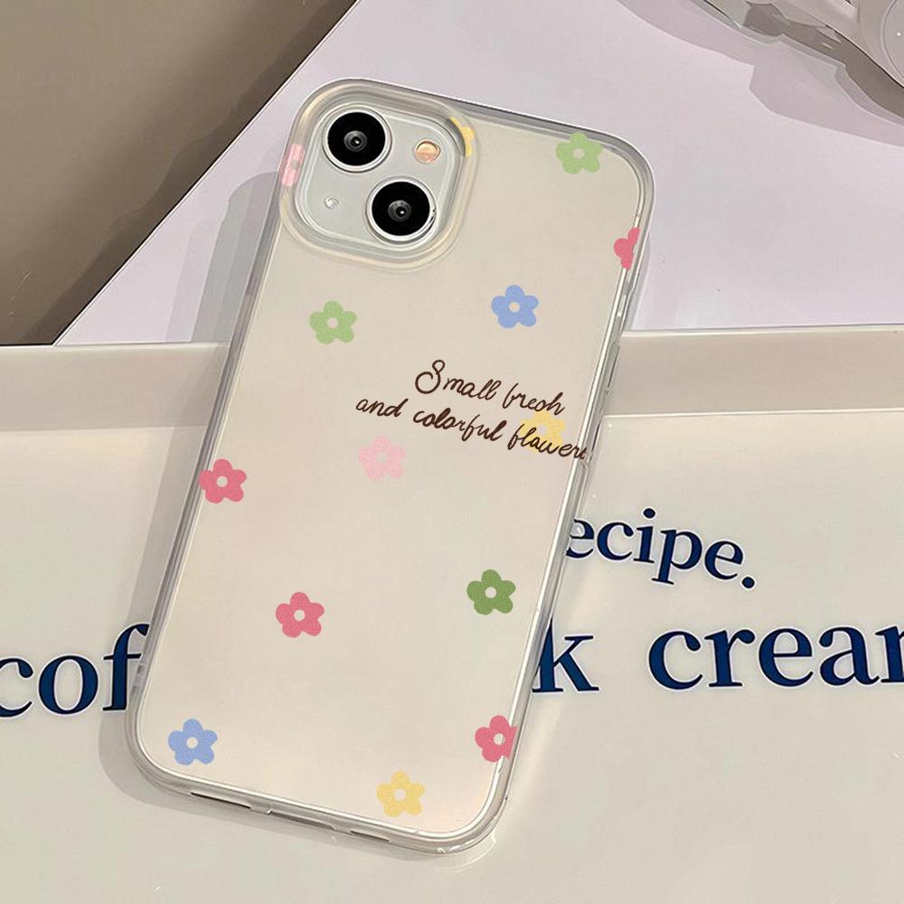 Чехлы для мобильных телефонов iPhone 11 13 15 Pro Max 12 14 Pro Max Чехол для iPhone 16 15 Plus 13 Pro 12 Матовая текстура с рисунком в виде мультяшных цветов