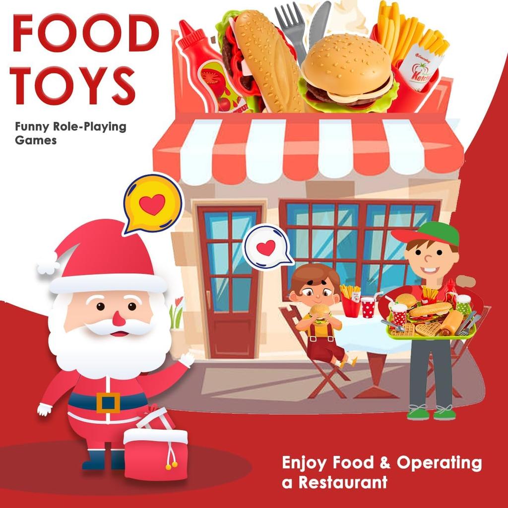 Buyger Детская кухонная игрушка, игрушечная еда, кухонный набор для гамбургеров, развивающий, ролевая игра, подарок для мальчиков / девочек