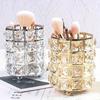 Metal Makeup Brush Storage Tube Eyebrow Pencil Makeup Organizer Bead Crystal Jewelry Storage Box