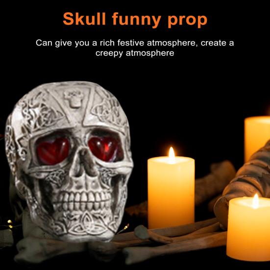 Студия Череп Голова Скульптура Хэллоуин Украшения Череп Декор Коллекционная Фигурка В натуральную величину Человеческая Голова Скелет Статуя Крытый Домашний Декор