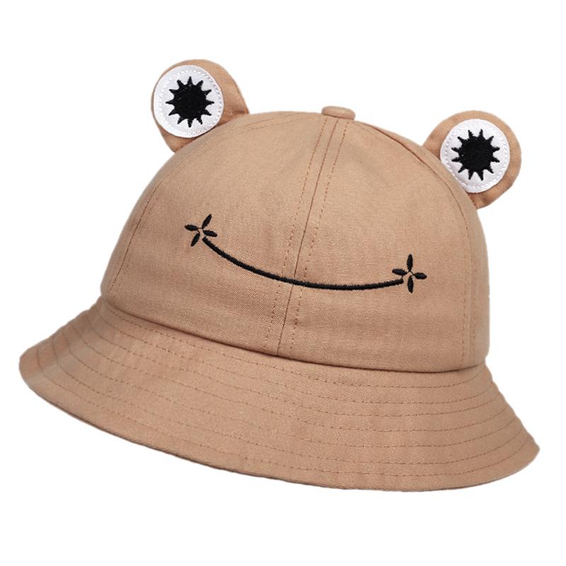Frog Printing Bucket Hat Casual Hat Women Sun Protection Hat Cotton All-match Sun Hat