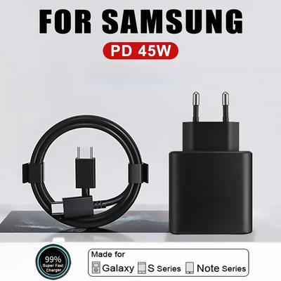 Зарядное устройство USB Type C для Samsung PD 45 Вт для Samsung Galaxy S23 S22 S21 Ultra S20 S10 Note 10 + 20 A54, кабель для быстрой зарядки