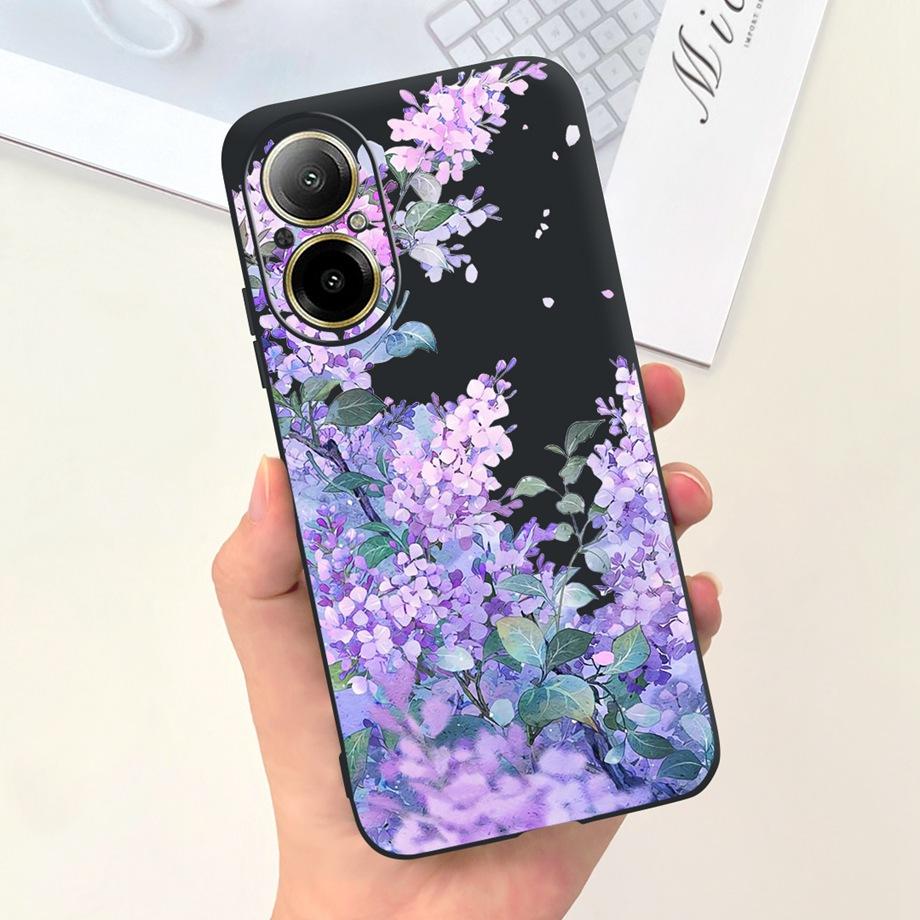 Case For Oppo Realme C67 4G RMX389 Phone Cases Black Cat Moon Night Soft Silicone Shockproof Back Cover For RealmeC67 4G Funda