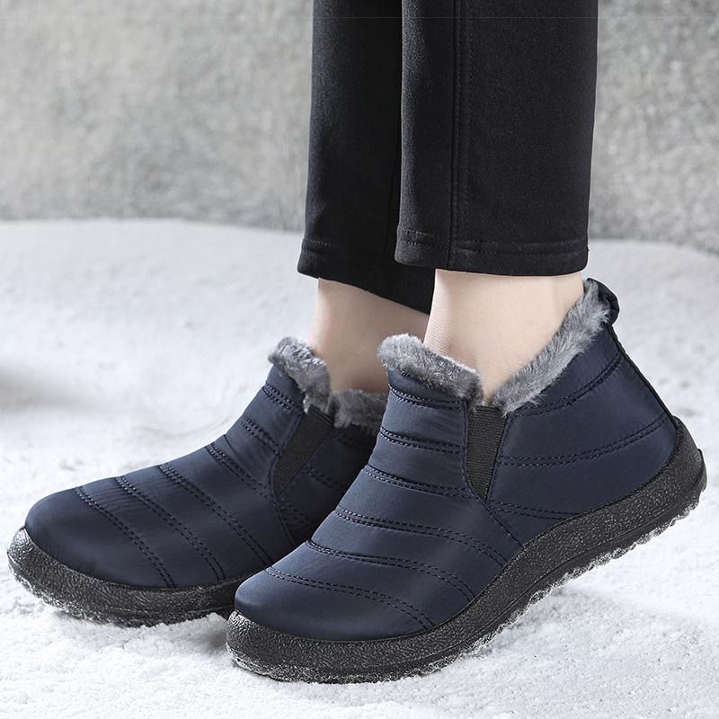 Women's Boots Black Slip On Woman Shoes Fur Ladies Shoes Unisex Ankle Boots Waterproof Keep Warm Botas Mujer Winter Snow Boots
