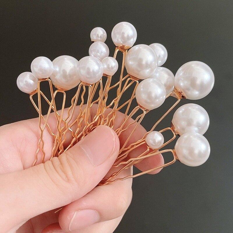 18pcs Gold Hairpin Ancient Wind Hairpin Embellishment Small Hairpin Pearl Hairpin Ancient Costume Styling Hanfu Headdress