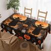 Happy Halloween Rectangle Tablecloth Scarecrow Pumpkin Ghost Washable Table Cloth for Holiday Party Halloween Theme Decoration
