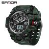 Sanda Молодежная Мода Светящиеся Водонепроницаемые Ударопрочные Будильник Мужские Часы