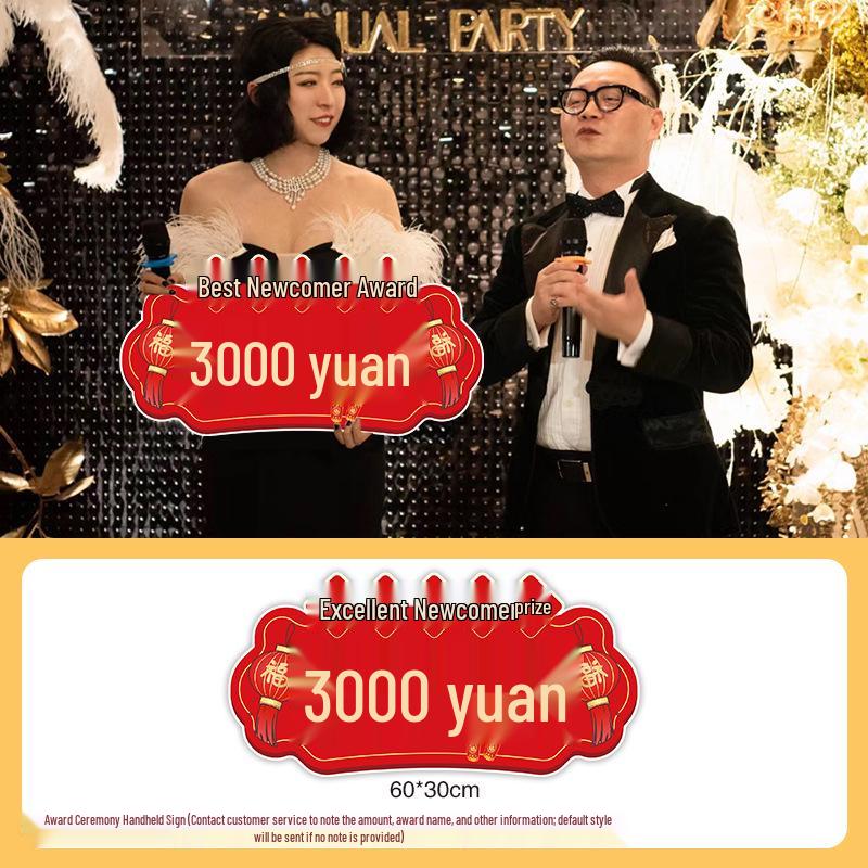 Xianci 2026 Year of the Horse New Year Photo Props: Handheld Sign for Company Events & Team Building