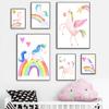 Clouds Rainbow Unicorn Printed Canvas Wall Art Poster Children Kindergarten Art Painting Nordic Pictures Baby Room Decoration No Frame