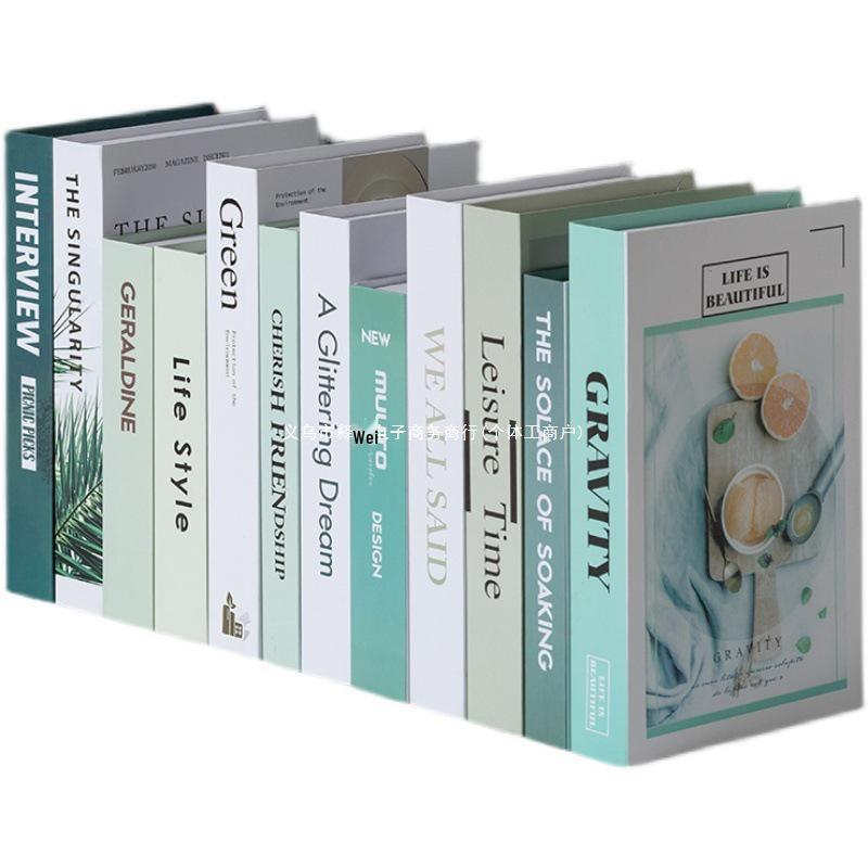 Зеленый декоративный фальшивый книга для гостиной, ТВ-тумбы, витрины