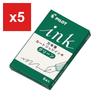 Pilot Fountain Pen Ink Cartridges, Green, 10 Packs of 5
