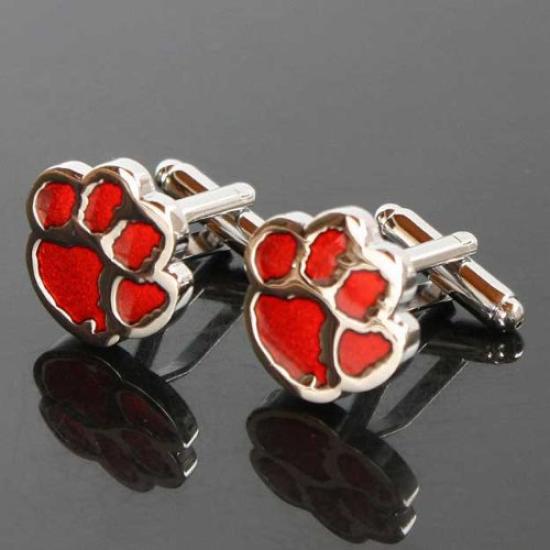 Мастерская запонок Камакура, запонки Cat Paw красного цвета cf927