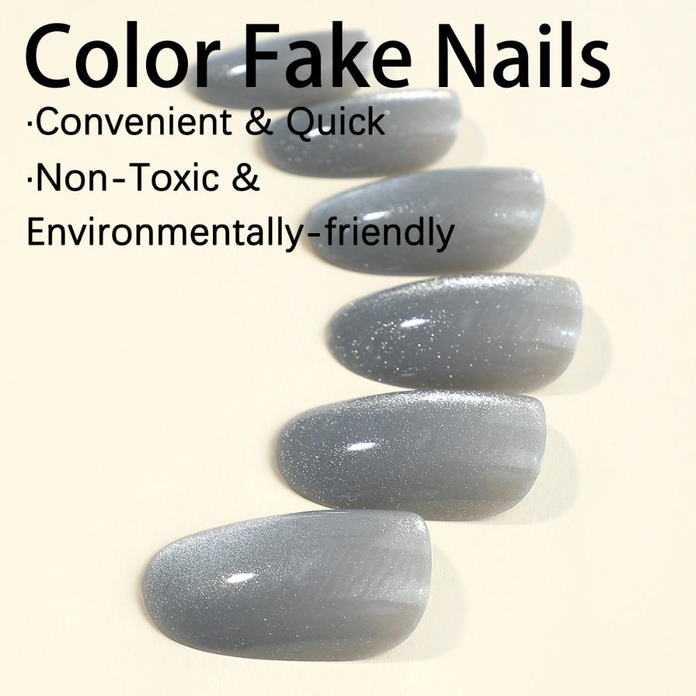 Накладные ногти Кошачий глаз, заостренные кончики, съемные, накладные ногти, женские