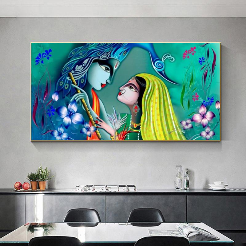 Лорд Радха Кришна постеры и принты Abatract холст картина настенное искусство для гостиной современный домашний декор религия Куадрос