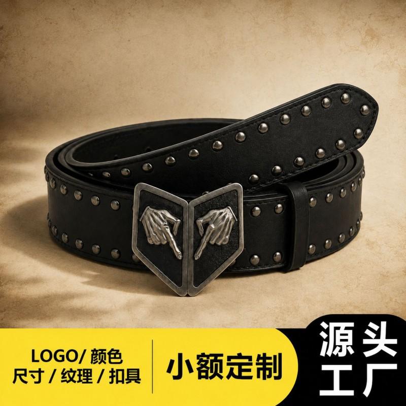 Original Design Double Hand Buckle Belt Y2K Punk Style All-match Men Women