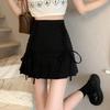 Плиссированные мини-юбки женские на шнуровке тонкие нежные летние горячо-сладкие с высокой талией простые девичьи элегантные модные универсальные юбки