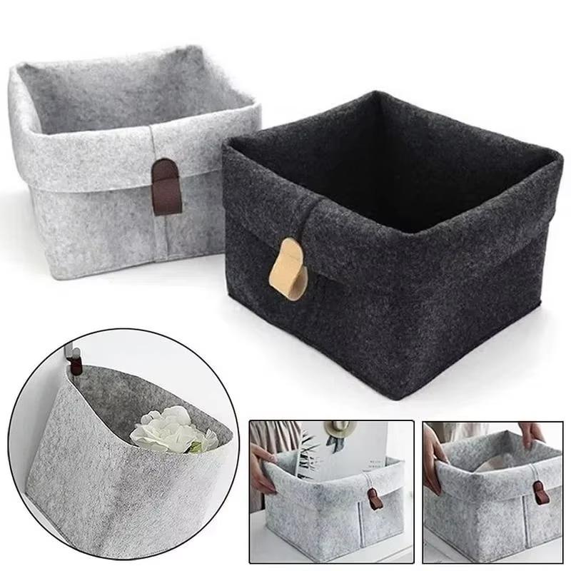 Minimalist Solid Colro Nordic Style Solid Color Felt Storage Basket Home Personalized Dormitory Bedroom Miscellaneous Boxes