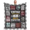 80th Birthday Gift Blanket Print Soft and Comfortable Flannel Blanket for Sofa Bed Living Room