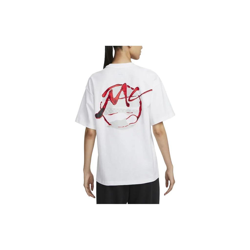 Nike Футболка с коротким рукавом и круглым вырезом Mac Attack Letter Print, повседневная, женская, белая, FN4176-100