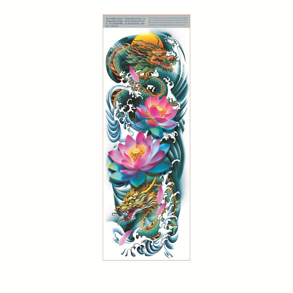 Water Transfer Decals Full Arm Tattoo Stickers Snake Butterfly Body Art Sticker Hand