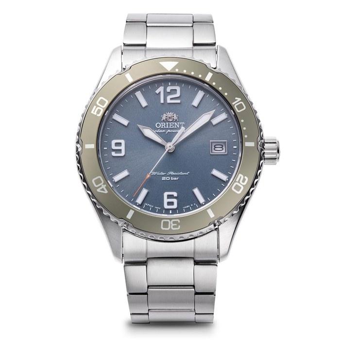 Orient Часы Mako с питанием от солнечной батареи RN-WJ0002L Мужские Нежно-голубые