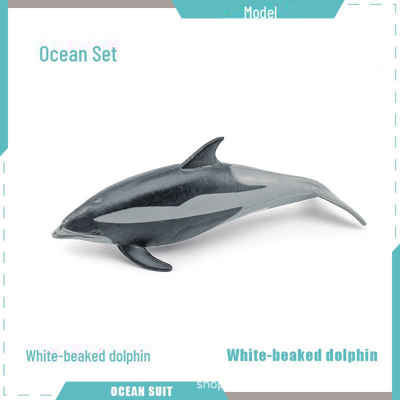 Набор моделей морских животных: Акула, черепаха, дельфин, кит, пингвин, краб и существа морского дна