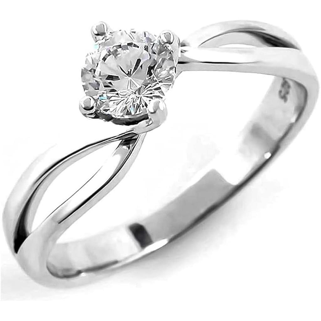 Подарочный набор из одного кольца PLUSTER Серебряное кольцо 925 пробы, блеск которого сравним с блеском бриллианта, кубический цирконий, стразы, женские #9 H&C